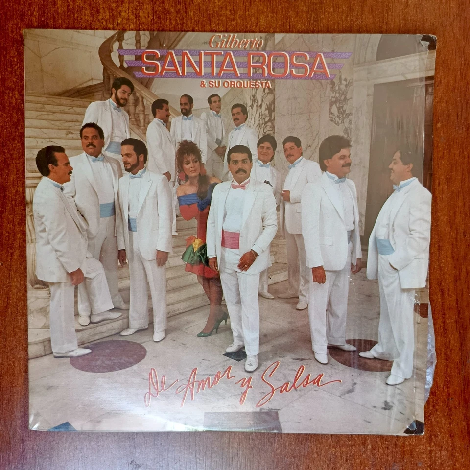 Gilberto Santa Rosa Y Su Orquesta ‎– De Amor Y Salsa [1989] Vinyl LP Salsa RR - Image 1 of 4