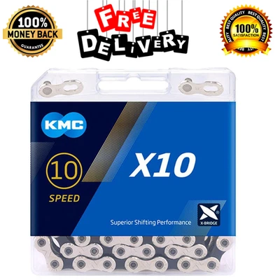 Cadena de bicicleta de carretera KMC X10 MTB 116L cadena de bicicleta de 10 velocidades botón mágico montaña Foto 1 de 4