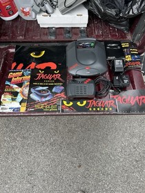 Atari Jaguar Black Console With Controller + Cybermorph - Manual Poster Inserts