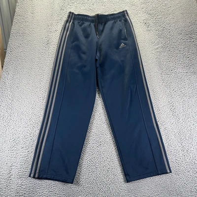 Adidas Climawarm Sweatpant Mens Large Blue Polyester Dazzle Fleece Striped - Image 1 of 4