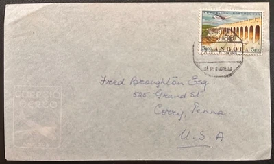 1965 Angola #C31 on cover to US; dam *d — 第 1/2 张图片