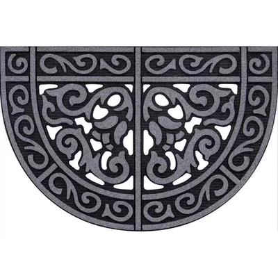 24x36 дюймов Угольный резиновый полукруглый дверной коврик — нескользящий, для помещений/улицы - Изображение 1 из 4