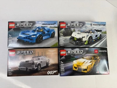 Lot of 4-  Lego Speed Champions 76900 Jesko 76902 McLaren 76901 Supra 76911 Bond - Image 1 of 4