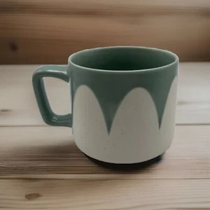 Starbucks 2017 Green White Speckled Drip Ceramic Tapered Pottery Coffee Mug 9oz - Picture 1 of 4