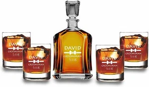 Personalisiertes Whisky Dekanter Set - Jubiläum, Hochzeit Geschenkset, Weihnachtsgeschenk - Bild 1 von 7