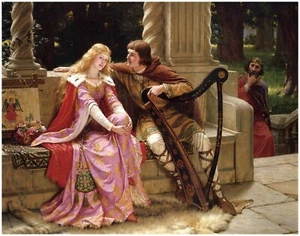 Impresión artística de TRISTAN & ISOLDE: fantasía renacentista. Love Romantic Castle Story HARP - Imagen 1 de 6
