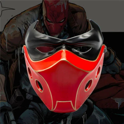 Red Hood Resin Mask Batman BRUCE WAYNE Halloween Helmet Props Replica - Image 1 of 4