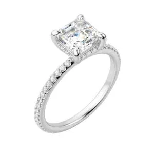 1.50Ct Cushion Cut IGI Diamond Engagement Ring Lab grown 14K White Gold - Picture 1 of 8