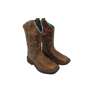 Botas occidentales Justin Raya para mujer - punta cuadrada tostadas talla 5,5B - Imagen 1 de 6