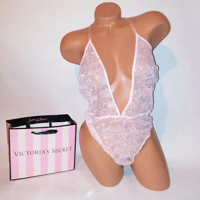 Victoria Secret Lencería Peluche Una Pieza Body Encaje Pull On Tanga Sumergir Nuevo Foto 1 de 2