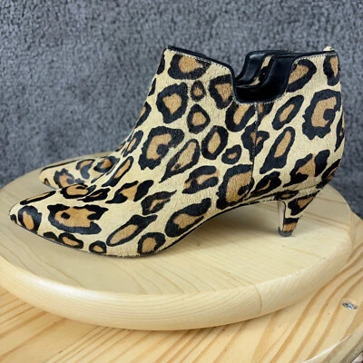Botines Sam Edelman de cuero con pelo de becerro para mujer 8 piel real con estampado de leopardo Foto 1 de 4