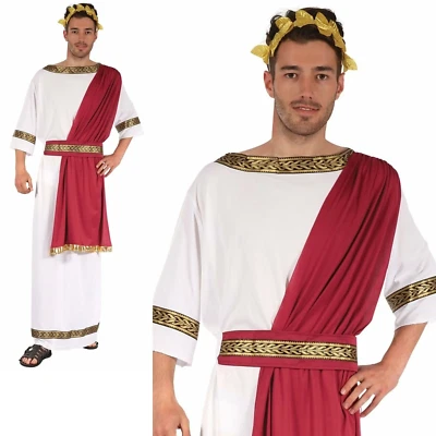 Adultos Romano Griego Dios Hombres Toga Fiesta Vestido Elegante Disfraz Estándar Foto 1 de 2