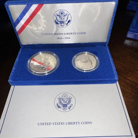 US Mint - U.S. Liberty Coins - Silver & Half Dollar - Proof 1986 S  original box Cover