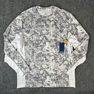 Huk Fishing Shirt Men's Size M Medium Gray White Icon X Tide Change Pullover - Picture 1 of 13
