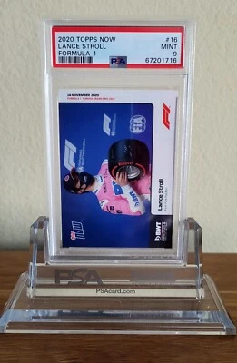 2020 Topps Now F1 #16 Lance Stroll PSA 9 MINT 1st Formula 1 Pole Position - Image 1 of 2