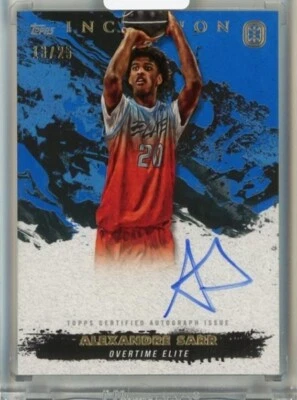 Alexandre Sarr  2021-22 Topps Inception Overtime Elite Auto Blue #IAAS2 13/25 - Image 1 of 2