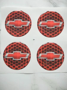 Chevrolet Domed Sticker Wheel Hub Cap Stickers Logo Silicone Emblem Decals 4pcs - Picture 1 of 16