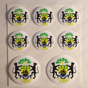 Stickers Gabon Coat of Arms Gel Domed Resin 3D Gabon Vinyl Sticker Decals Helmet - Picture 1 of 1