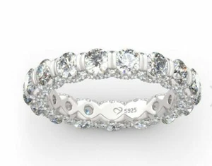 Hochzeit Ring Eternity Memoirering Weißgold Finish Damen Bandring gr 50-62 - Bild 1 von 4