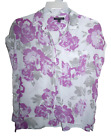 Banana Republic Gray Purple Floral Sheer Button Front Side Polyester Top S