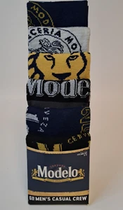 Modelo Beer Cerveza 6 Pair CREW SOCKS Men Size 8-12 Bioworld Novelty Sock - Picture 1 of 5