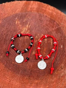 Pulseras San Benito rojas y negras con colgante y hermosas piedras - Imagen 1 de 27