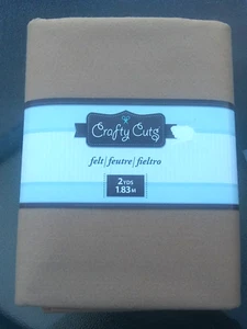 New Crafty Cuts Tan Felt Fabric~2 Yards~72" x 36"~100% Polyester~Crafts Projects - Picture 1 of 5