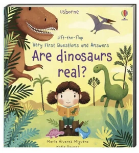 Usborne Lift-the-Flap Very First Questions and Answers Are Dinosaurs Real New - Foto 1 di 2