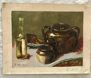 RARE VINTAGE ORIGINAL DUTCH ART PAINTING STILL LIFE SIGNED BY JOSEPH BROCKEN - Picture 1 of 1