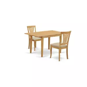 NOAV3-OAK-C 3 PcSmall Kitchen Table set - Kitchen Table and 2 Dining Chairs - Picture 1 of 4