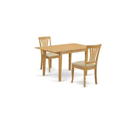 NOAV3-OAK-C 3 PcSmall Kitchen Table set - Kitchen Table and 2 Dining Chairs - Image 1 of 4