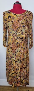 PER UNA MARK SPENCERS STRETCH ANIMAL PRINT  DRESS SIZE 14 PARTY RUCHED  EVENING - Picture 1 of 10