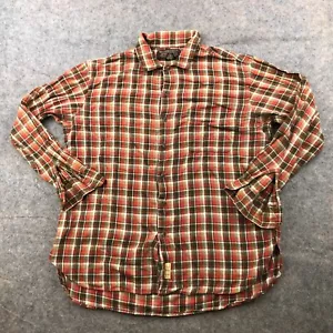 Vintage Abercrombie & Fitch Shirt Men Medium Brown Check Flannel Button Up - Picture 1 of 12