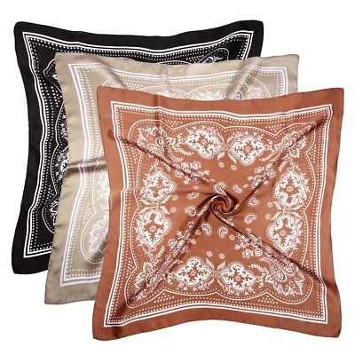 DOOBO 3 Pcs 27.5 Inches Satin Head Scarf Hair Scarf Silk Head Scarf Silk Band... - Image 1 of 4