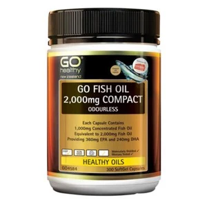 GO Healthy Fish Oil 2,000mg Compact Odourless 300 Softgel Capsules - Imagen 1 de 1