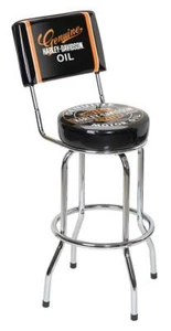 Harley-Davidson Genuine Oil Can Bar Stool w/ Backrest HDL-12203 - Picture 1 of 2