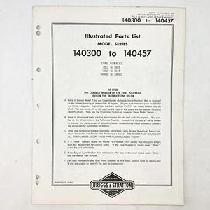 Vintage 1973 Briggs & Stratton 140300-140457 Illustrated Parts List - Picture 1 of 2
