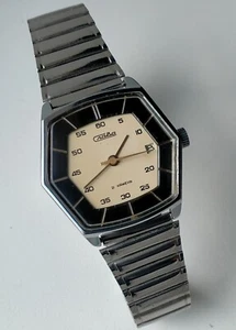 Slava 2414 Model 073809 Vintage Original Soviet Mechanical Stylish Watch 1980s - Picture 1 of 11