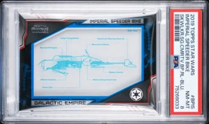 2019 Star Wars Skywalker Saga Speeder Bike Blueprints Blue 16/50 PSA 8 None High - Picture 1 of 2
