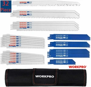 WORKPRO 32Pcs Reciprocating Saw Blade Kit Saw Pruner Blade  Set W/Organizer Tote - Picture 1 of 12