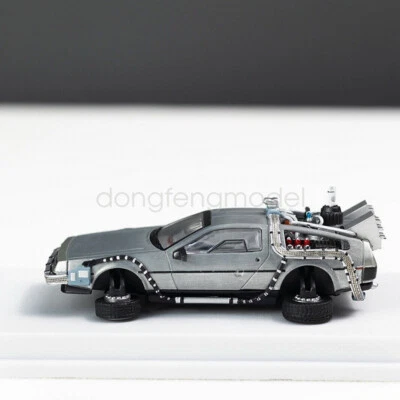 MJ 1/64 Scale For Back to the Future DeLorean Time Machine3 Diecast car Model - Image 1 of 4