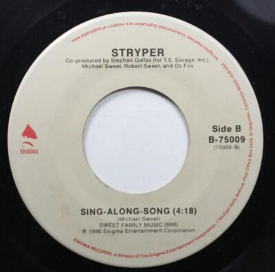 Rock 45 Stryper - Sing-Along-Song / Honestly On Enigma - Image 1 of 2