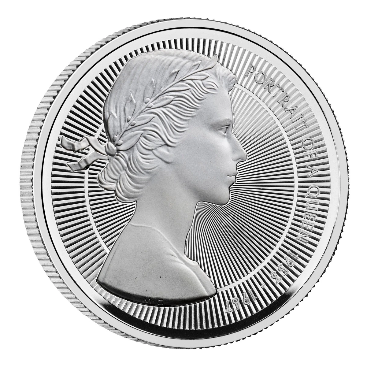Alte Gedenkmünze „Queen Elizabeth 1947“ – Aus Messing, Versilbert, Sammlerstück, In Geschenktüte