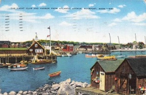 Bradley Wharf - Rockport, Mass. - Postal de Yacht Club & Harbor años 50 - Imagen 1 de 2
