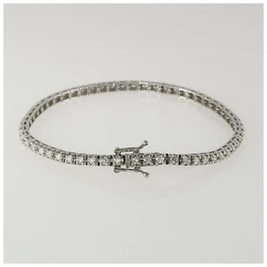 Bracciale Castoniera 'TENNIS', Diamanti Ct 2,18 E/F - VS, Oro Bianco 18Kt - Foto 1 di 6
