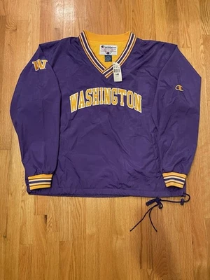 Vintage Washington Huskies Champion Pullover Windbreaker NWT Sz XL Purple - Image 1 of 4