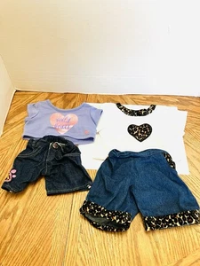 Build-A-Bear Cheetah Print Top Shorts Lot - Picture 1 of 10
