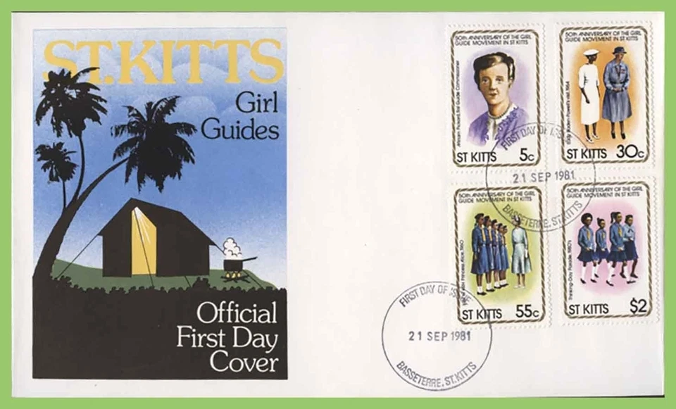 St Christopher Nevis Anguilla 1981 Guides set on First Day Cover - Image 1 of 1