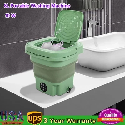 Portable 8L Washing Machine Foldable Semi-automatic Washer W/drainage Basket - Image 1 of 4