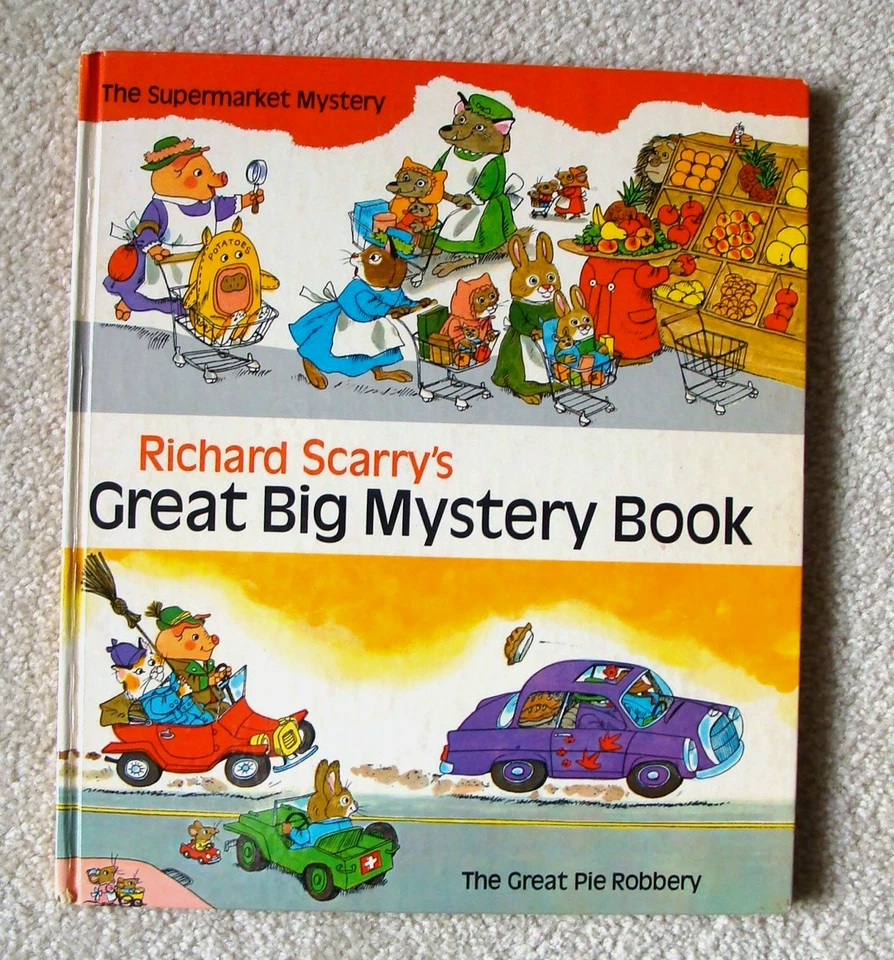 Vintage Richard Scarry's  GREAT BIG MYSTERY BOOK Kids Hardcover Book Foto 1 de 1